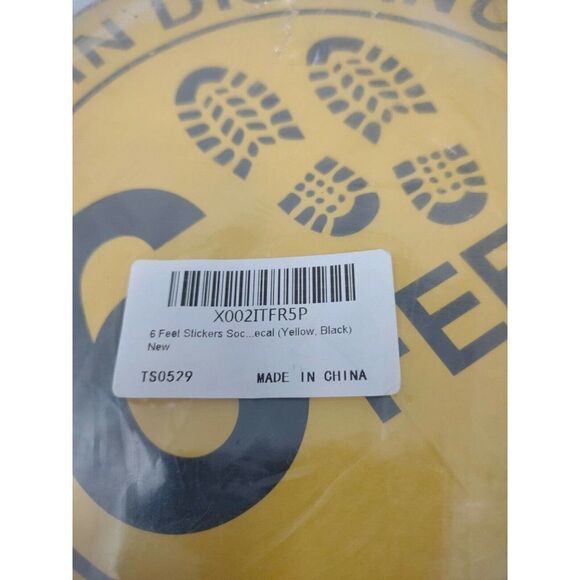 Social Distancing Floor Decal Yellow 6 feet shoe boot print style lot of 50 - Picture 3 of 5